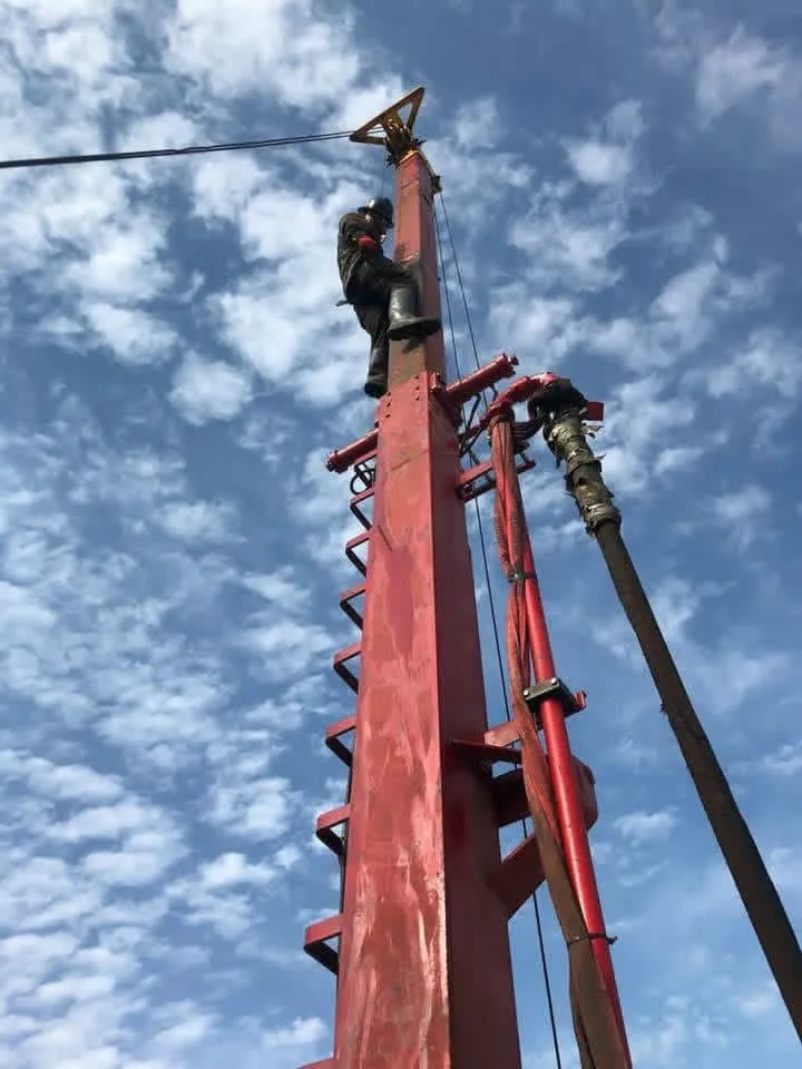 Rig against blue sky